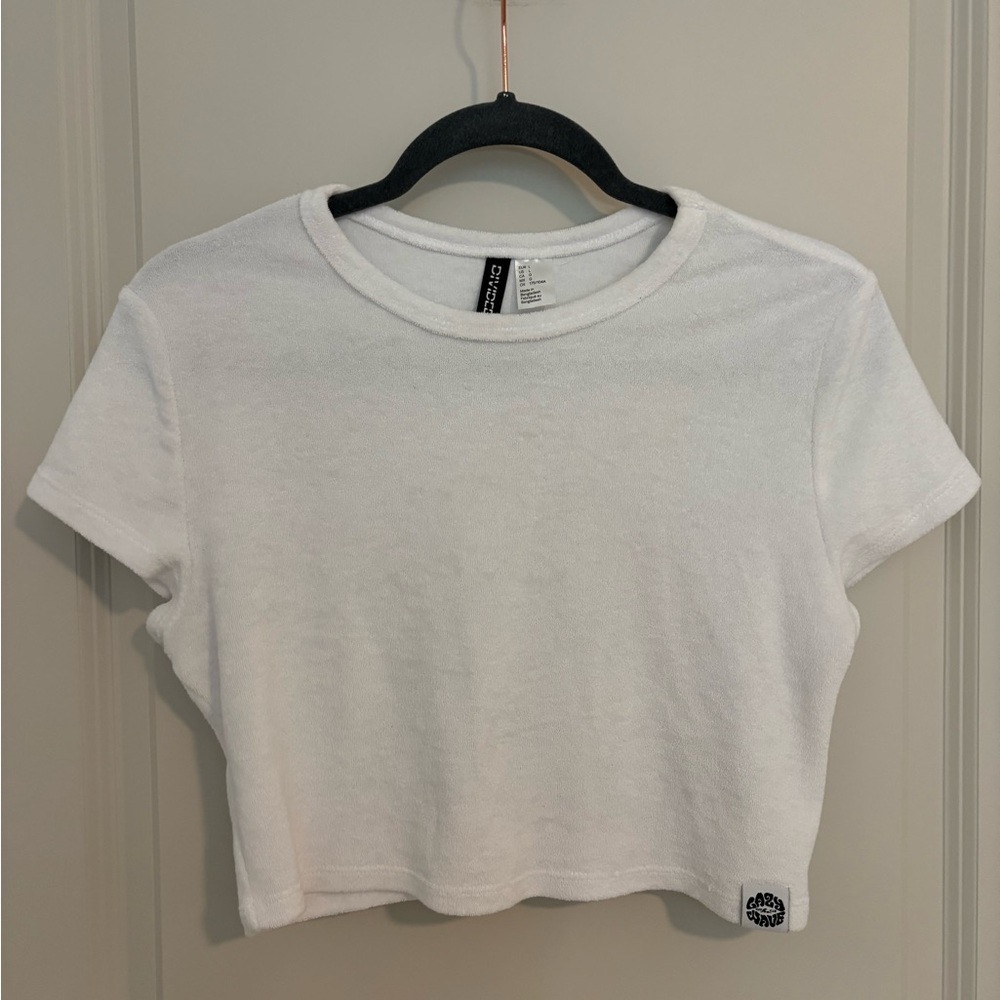 White Terry Cloth Crop Top